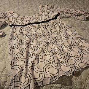 Maurices Baby Doll Style Sheer Dress with Black and White Pattern